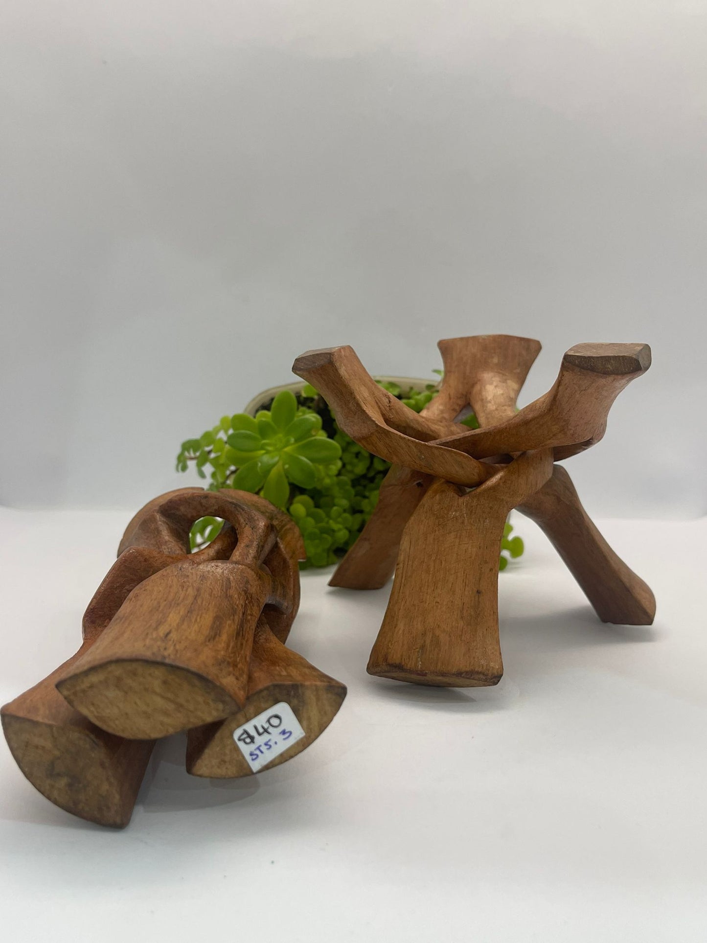 Wooden Tripod Sphere Stand (Medium)