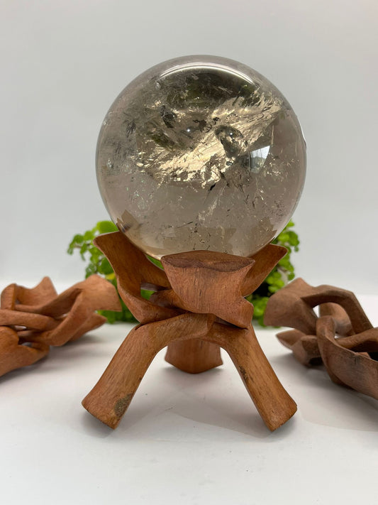 Wooden Tripod Sphere Stand (Medium)