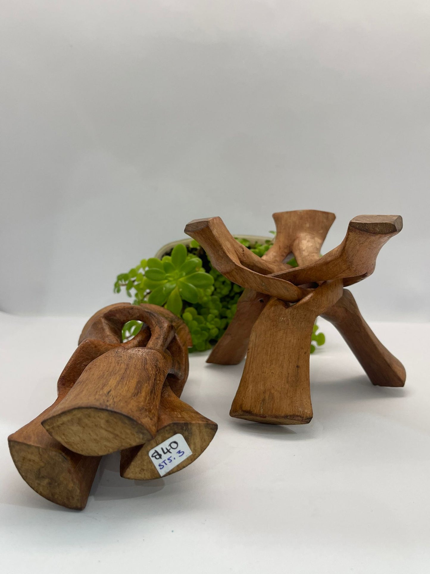 Wooden Tripod Sphere Stand (Medium)