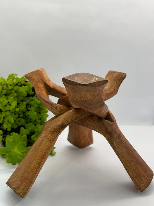 Wooden Tripod Sphere Stand (Medium)