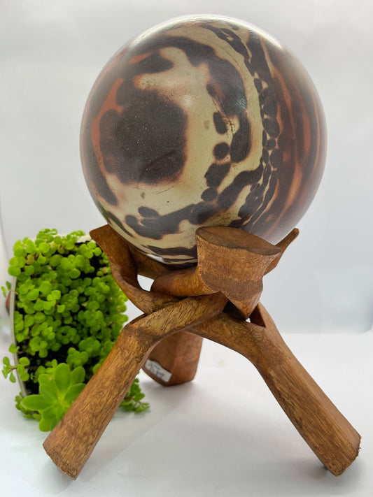 Wooden Tripod Sphere Stand (Large)