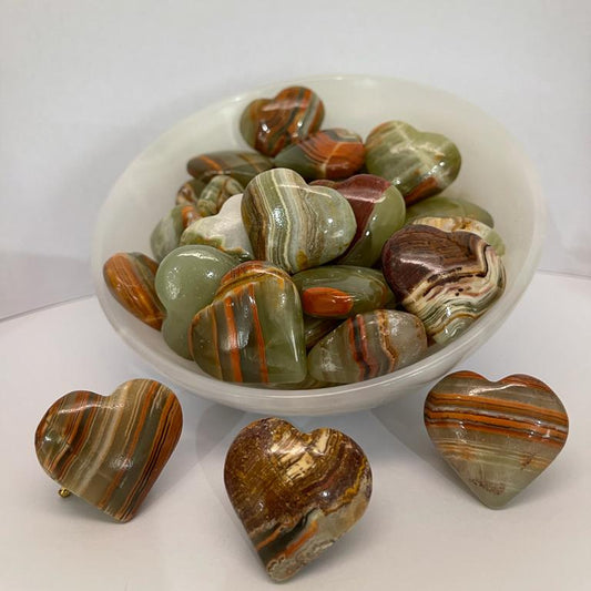 Green Onyx ~ small Hearts