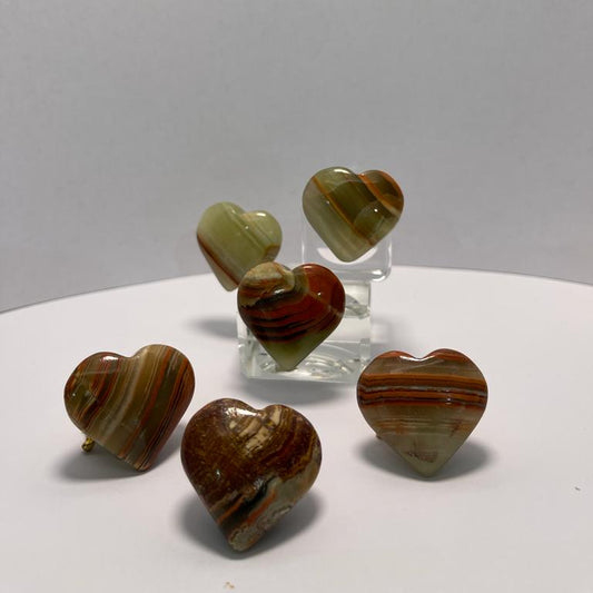 Green Onyx ~ small Hearts