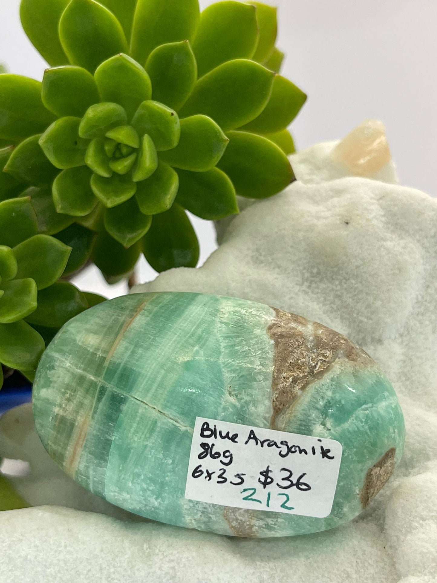 Blue Aragonite A Grade Palm