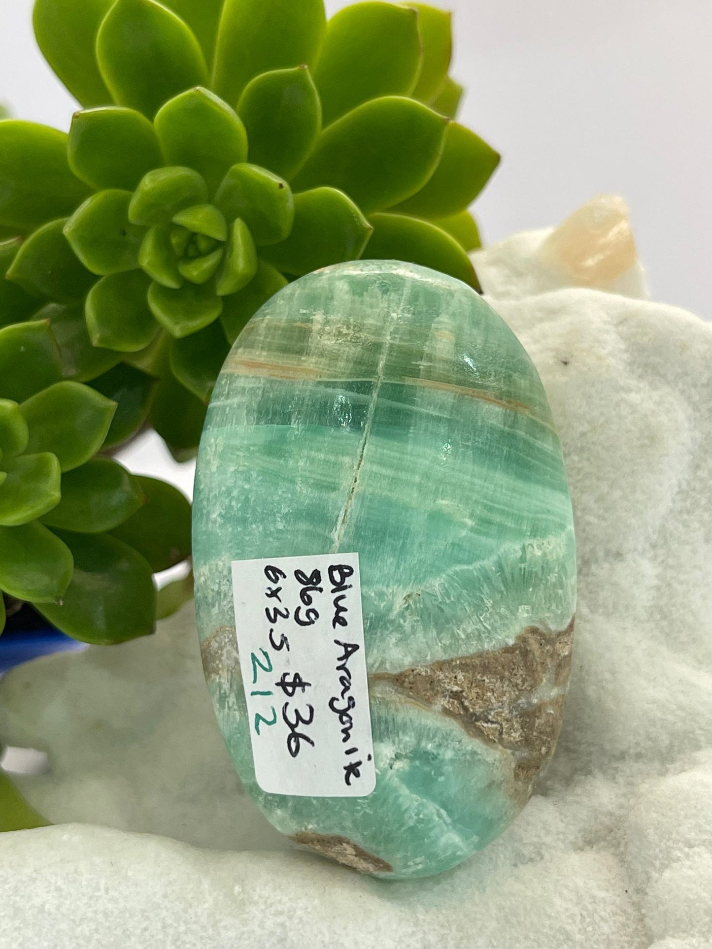Blue Aragonite A Grade Palm