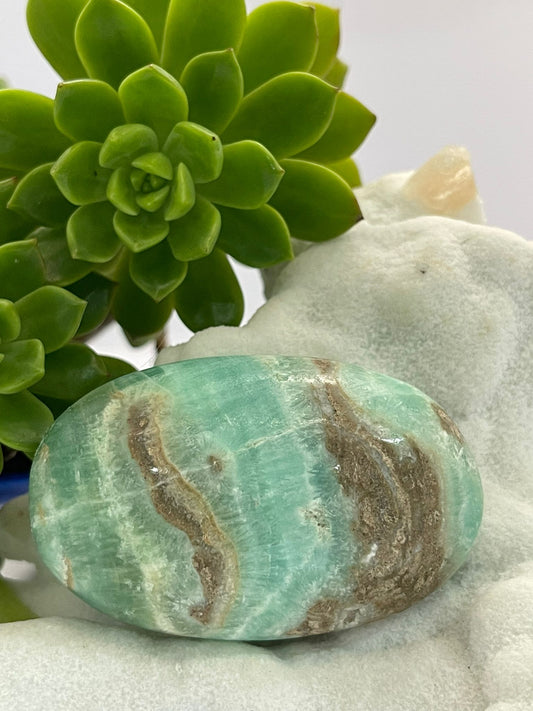 Blue Aragonite ~ A Grade Palm stone