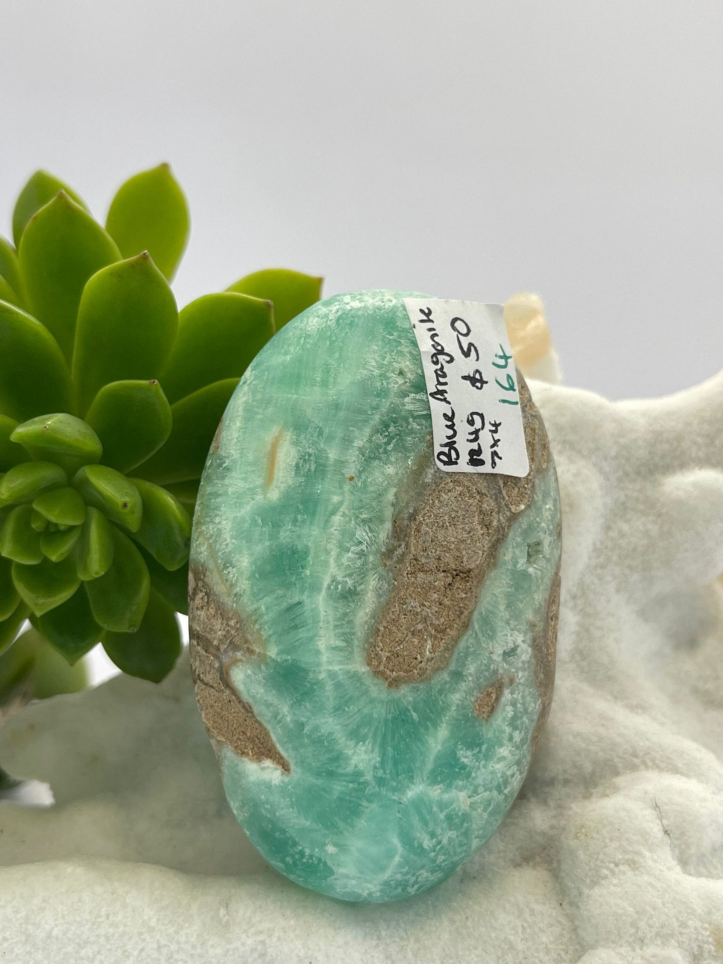 Blue Aragonite A Grade Palm