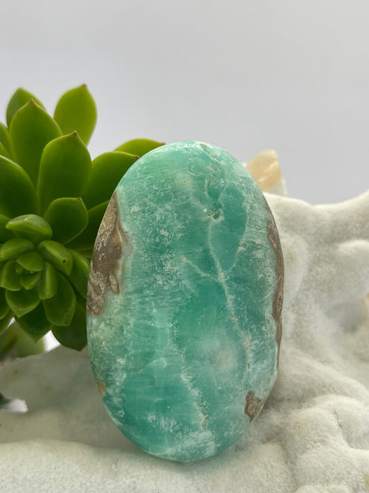 Blue Aragonite ~ A Grade Palm stone