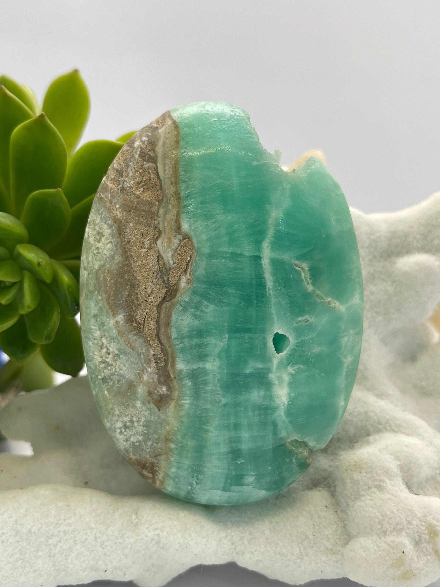Blue Aragonite A Grade Palm