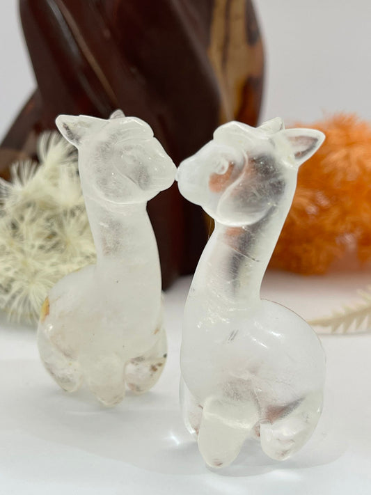 Clear Quartz ~ small Alpaca carving