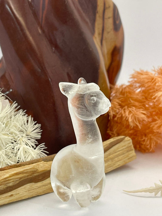 Clear Quartz ~ small Alpaca carving