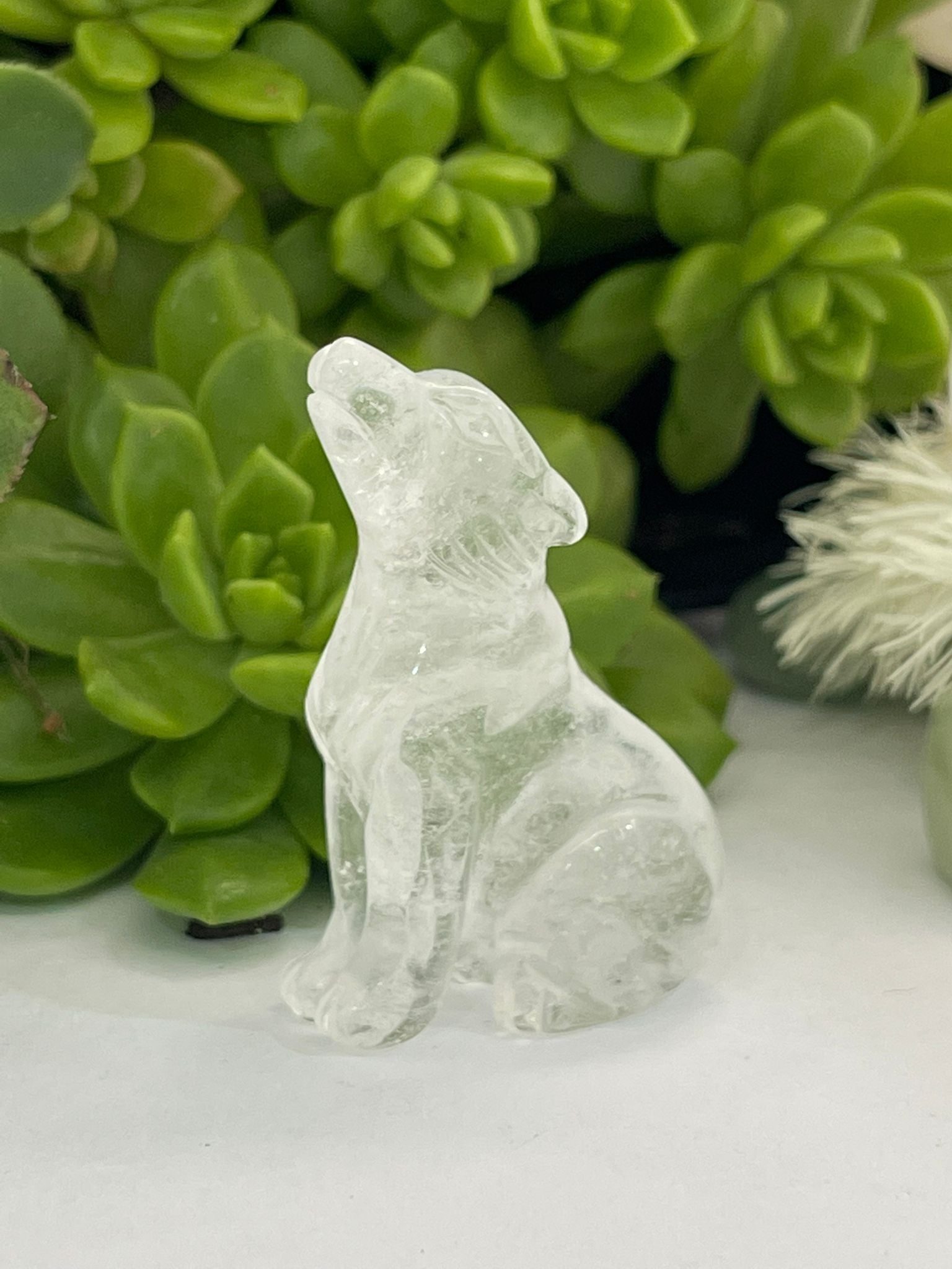 Clear Quartz Wolf
