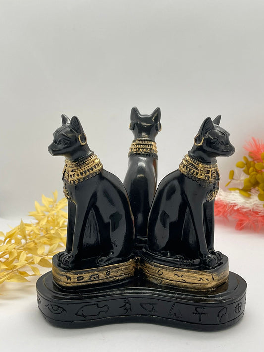 Egyptian Bastet Cats Sphere Stand (Large)
