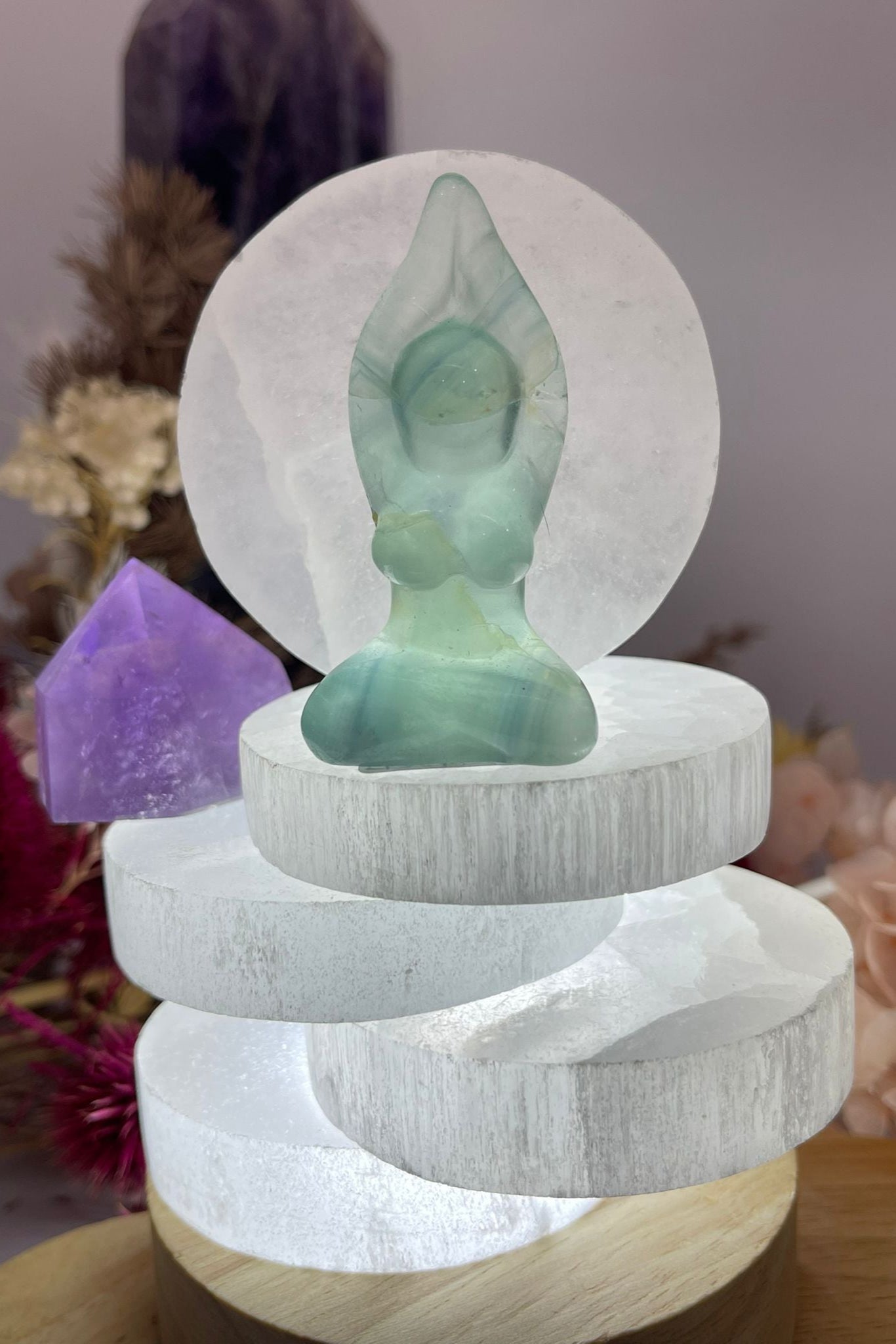 Selenite Round Slab