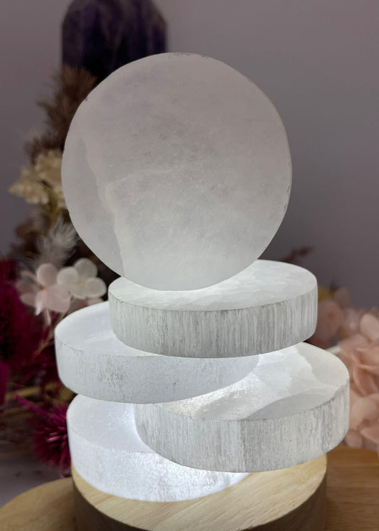 Selenite Round Slab