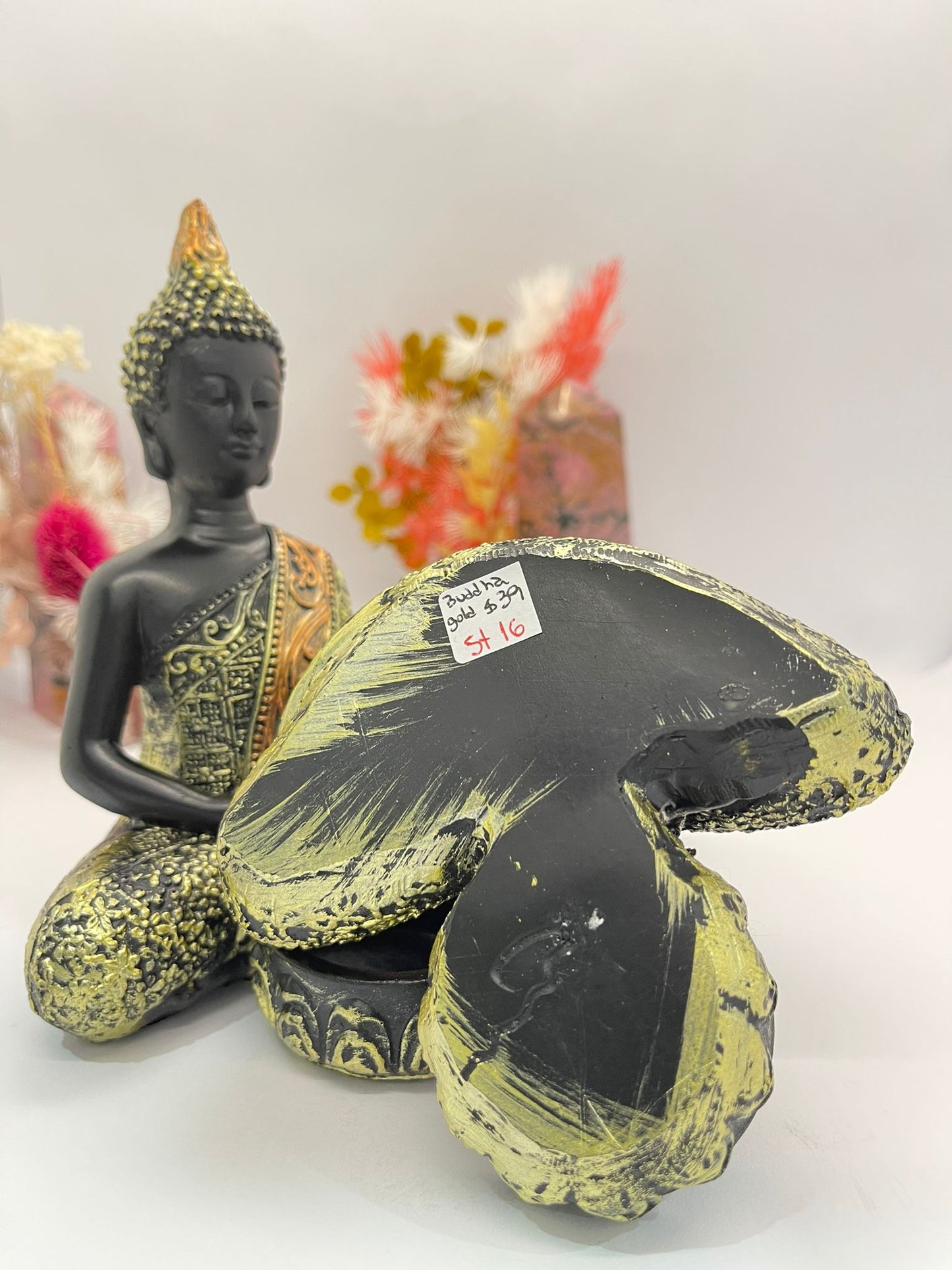 Buddha ~ Resin Sphere Stand Gold