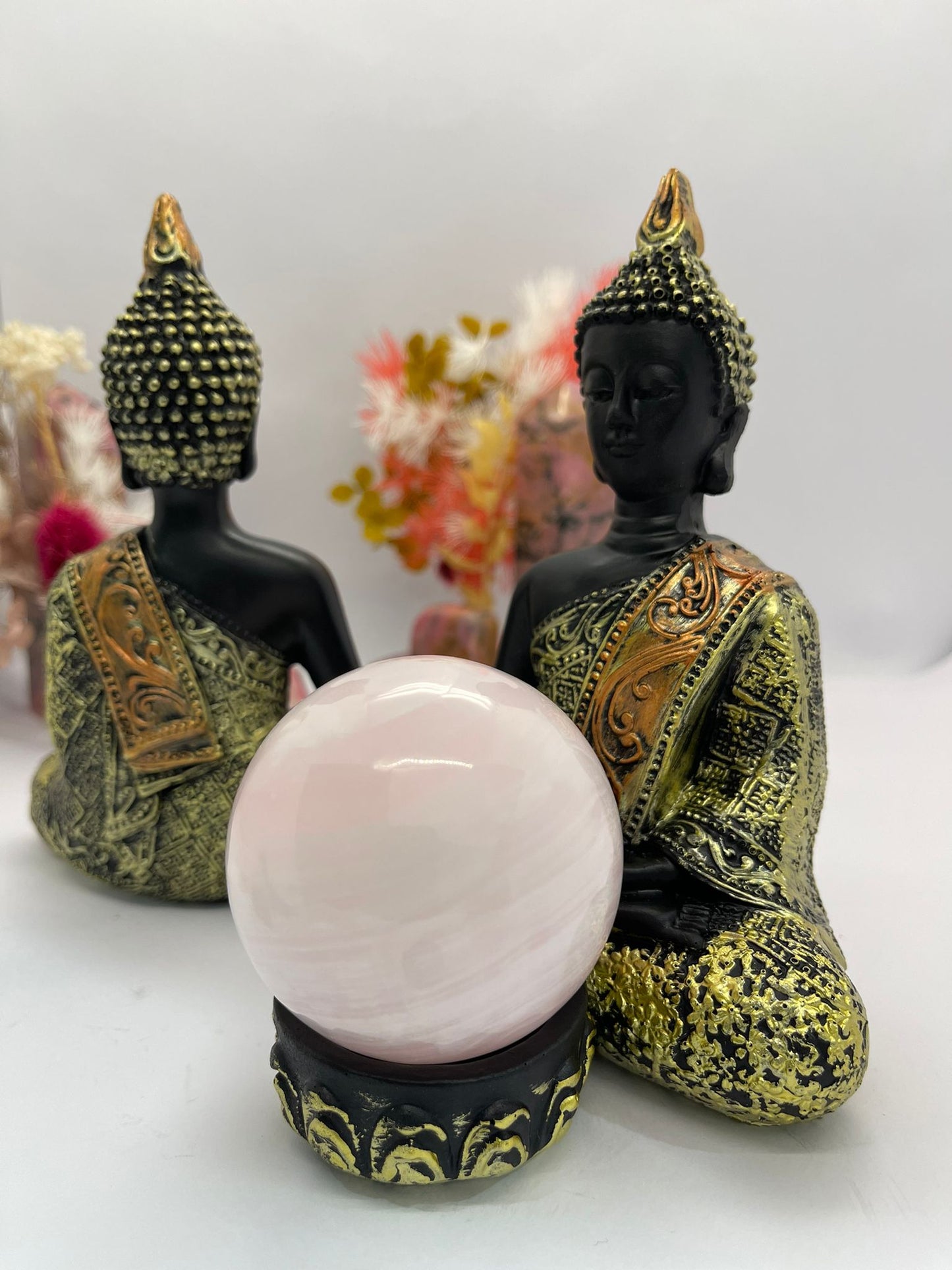 Buddha ~ Resin Sphere Stand Gold