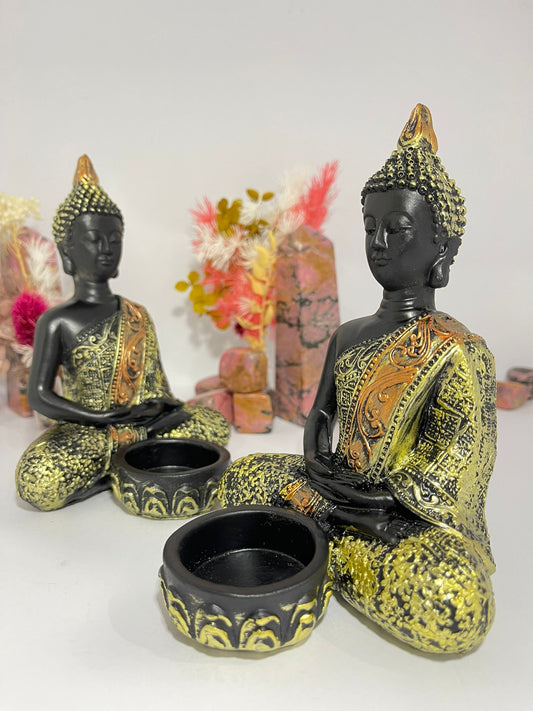 Buddha ~ Resin Sphere Stand Gold