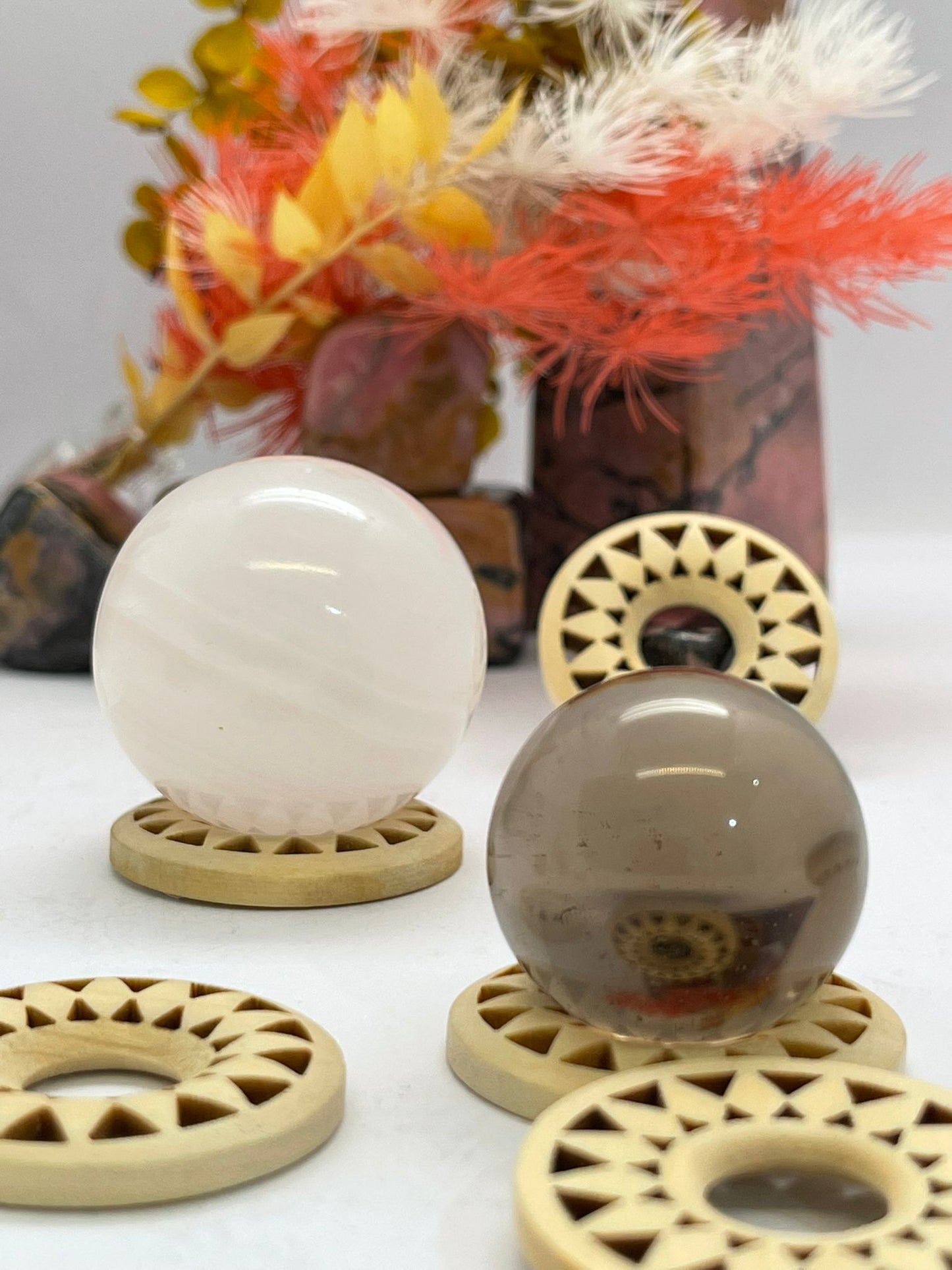Wooden Hollow Sphere Stand Small