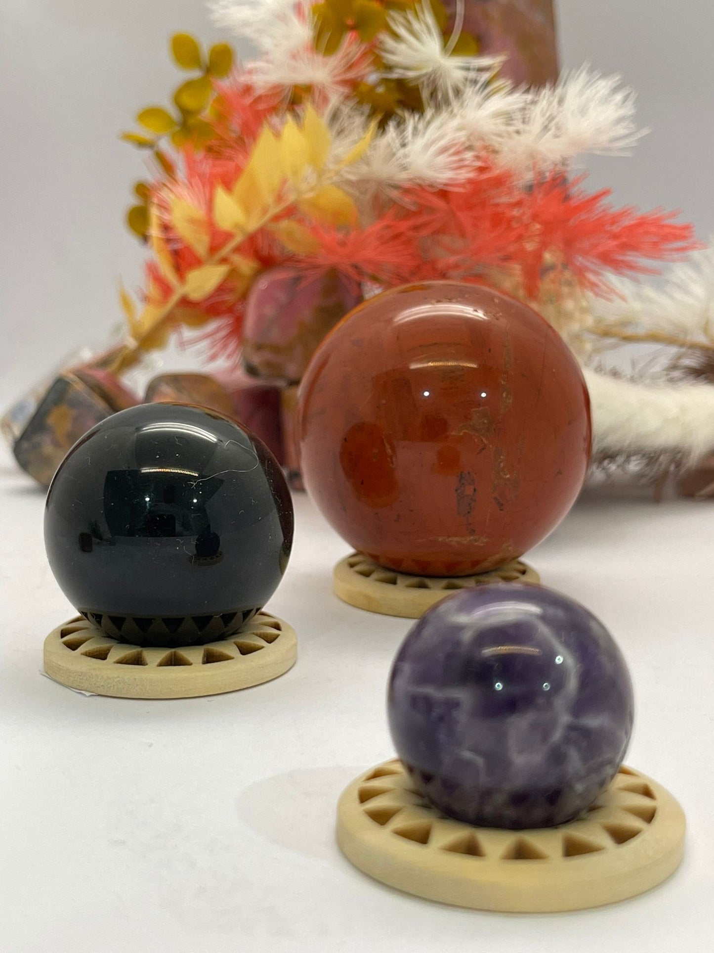 Wooden Hollow Sphere Stand Small