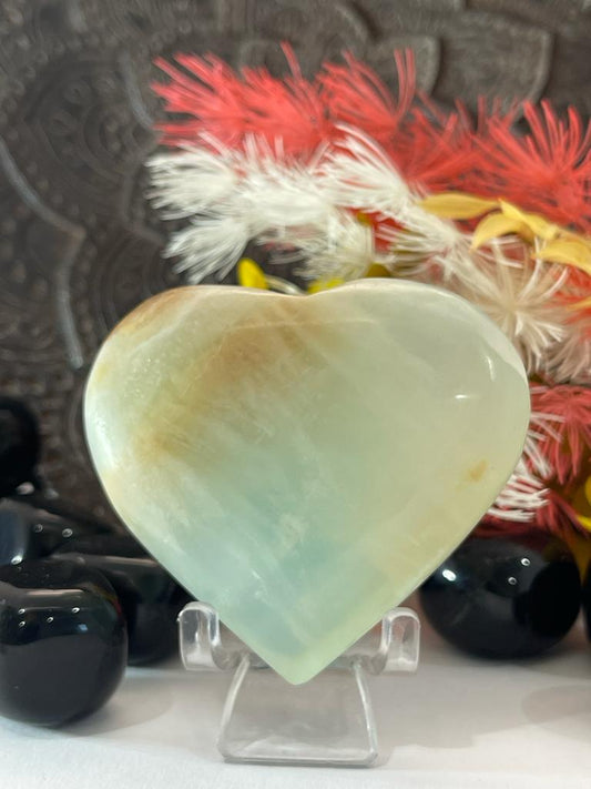 Caribbean Blue Calcite ~ Heart