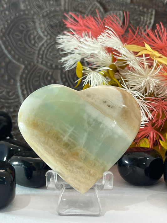 Caribbean Blue Calcite ~ Heart
