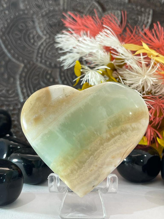 Caribbean Blue Calcite ~ Heart