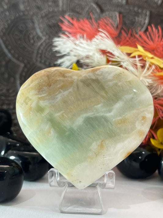 Caribbean Blue Calcite ~ Heart