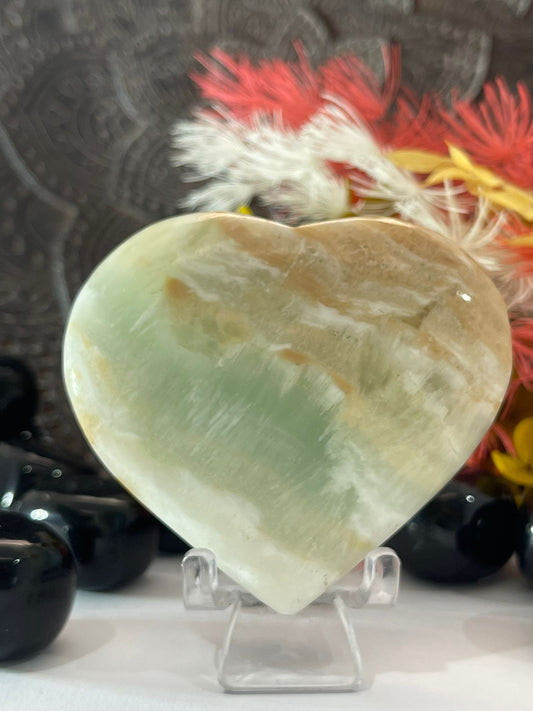 Caribbean Blue Calcite ~ Heart
