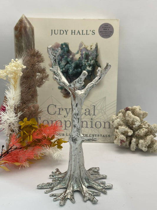 Metal Tree Sphere Stand Silver Large