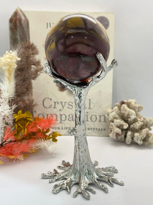 Metal Tree Sphere Stand Silver Large