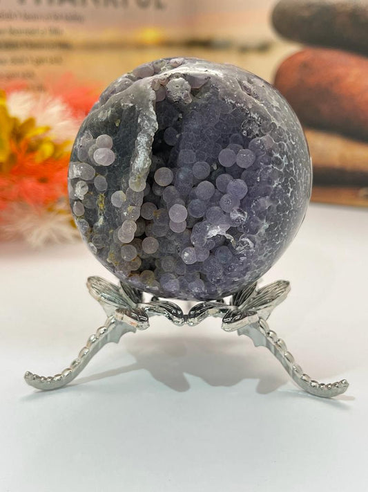 Sphere Stand Silver Dragonfly (S)