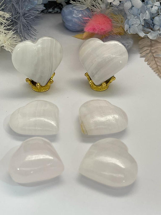 Pink Mangano Calcite ~ Hearts