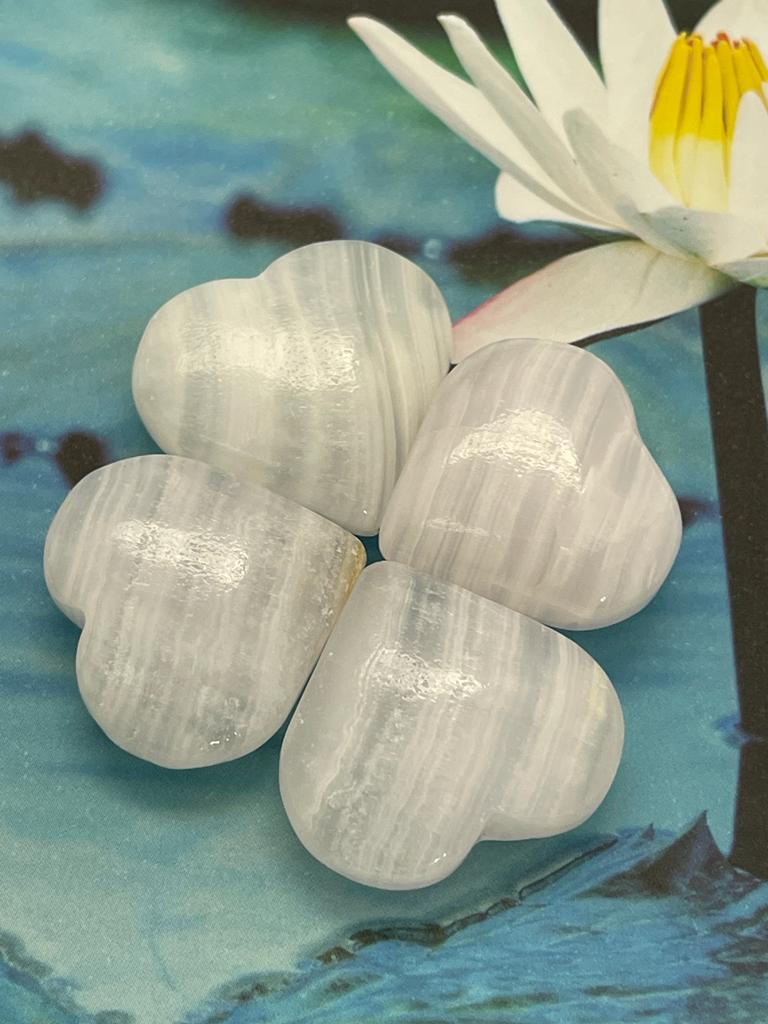 Pink Mangano Calcite Hearts 10g