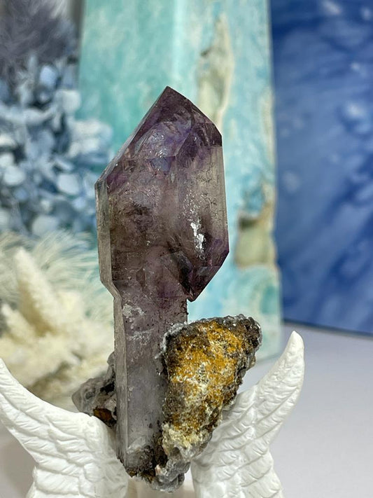 Brandberg Amethyst ~ Sceptor Natural Point on Matrix