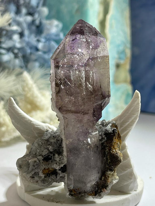 Brandberg Amethyst ~ Sceptor Natural Point on Matrix
