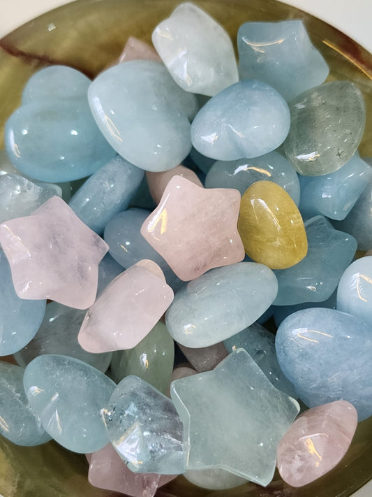 Morganite Blue ~ Hearts mini