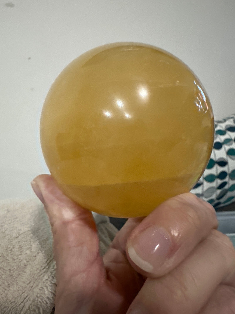 Honey Calcite sphere
