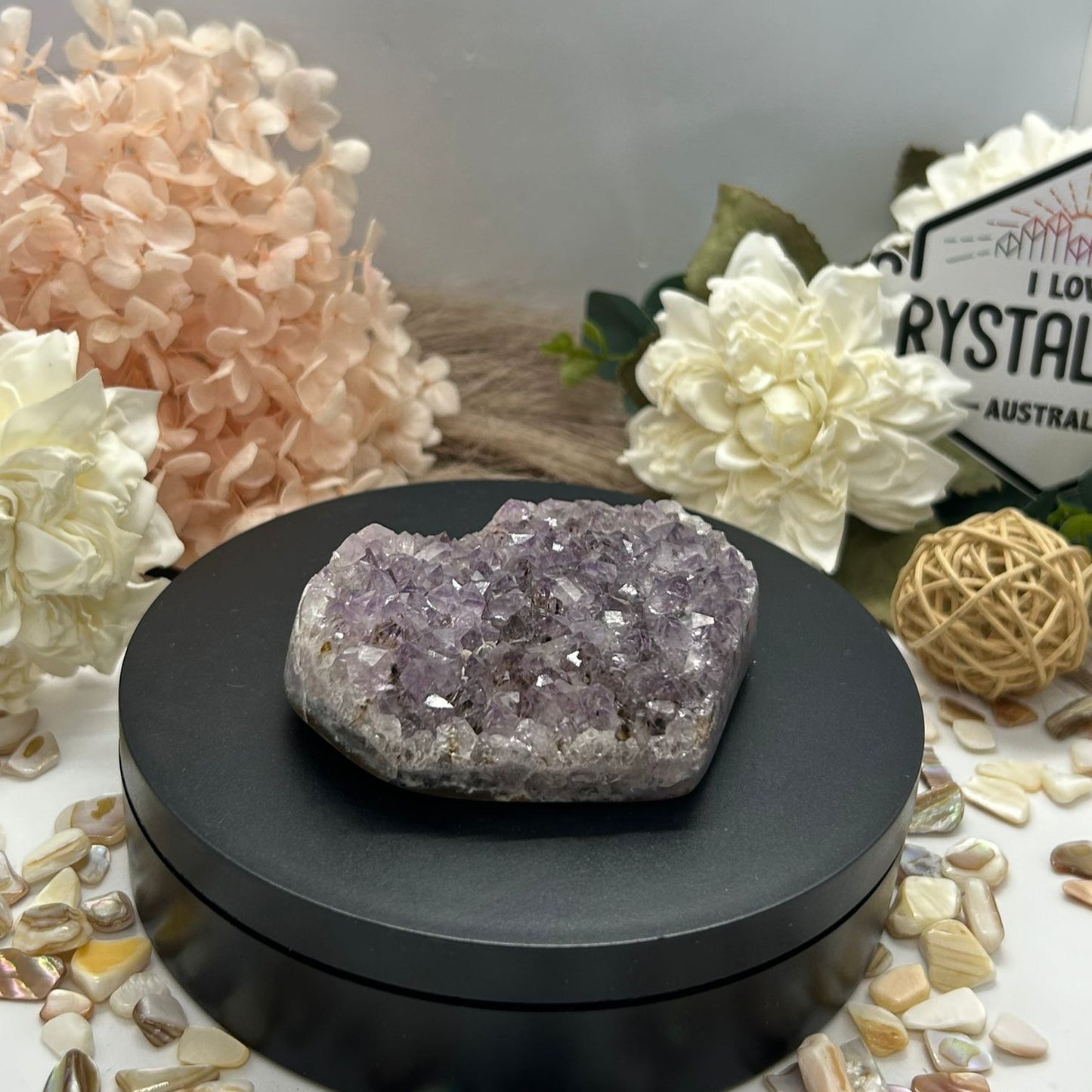 Amethyst Cluster Heart
