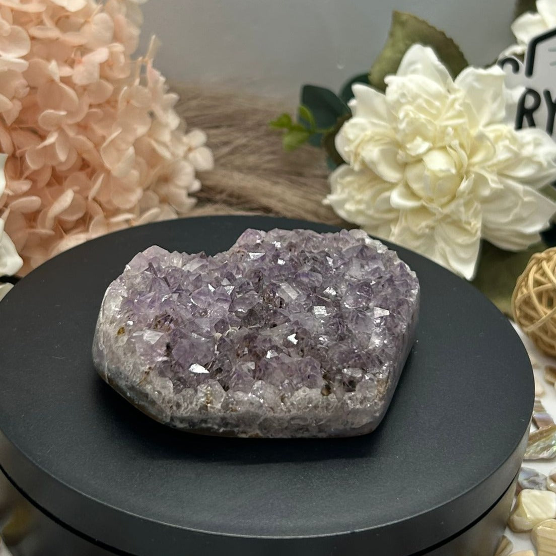 Amethyst Cluster Heart