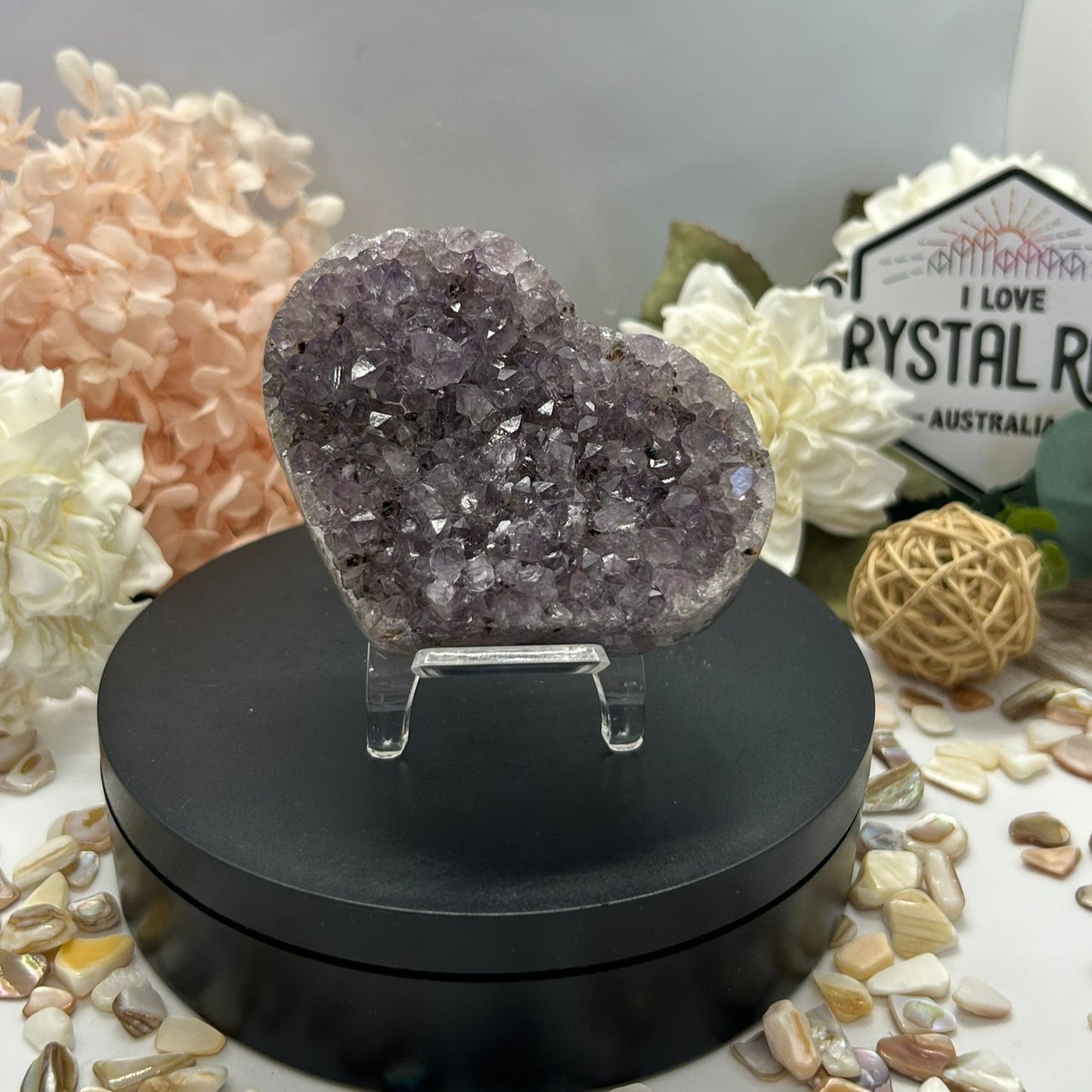Amethyst Cluster Heart