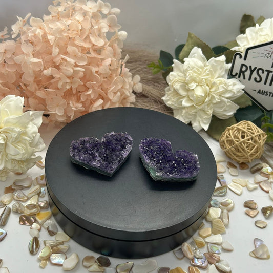 Amethyst Cluster Hearts
