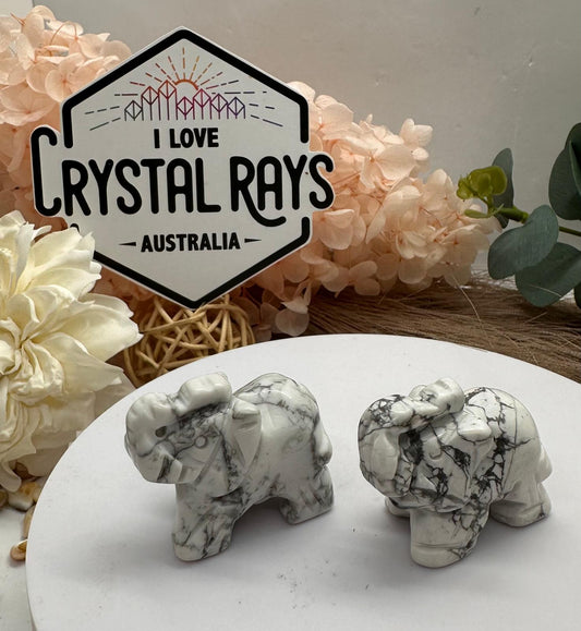 Howlite Elephant Carvings 35g