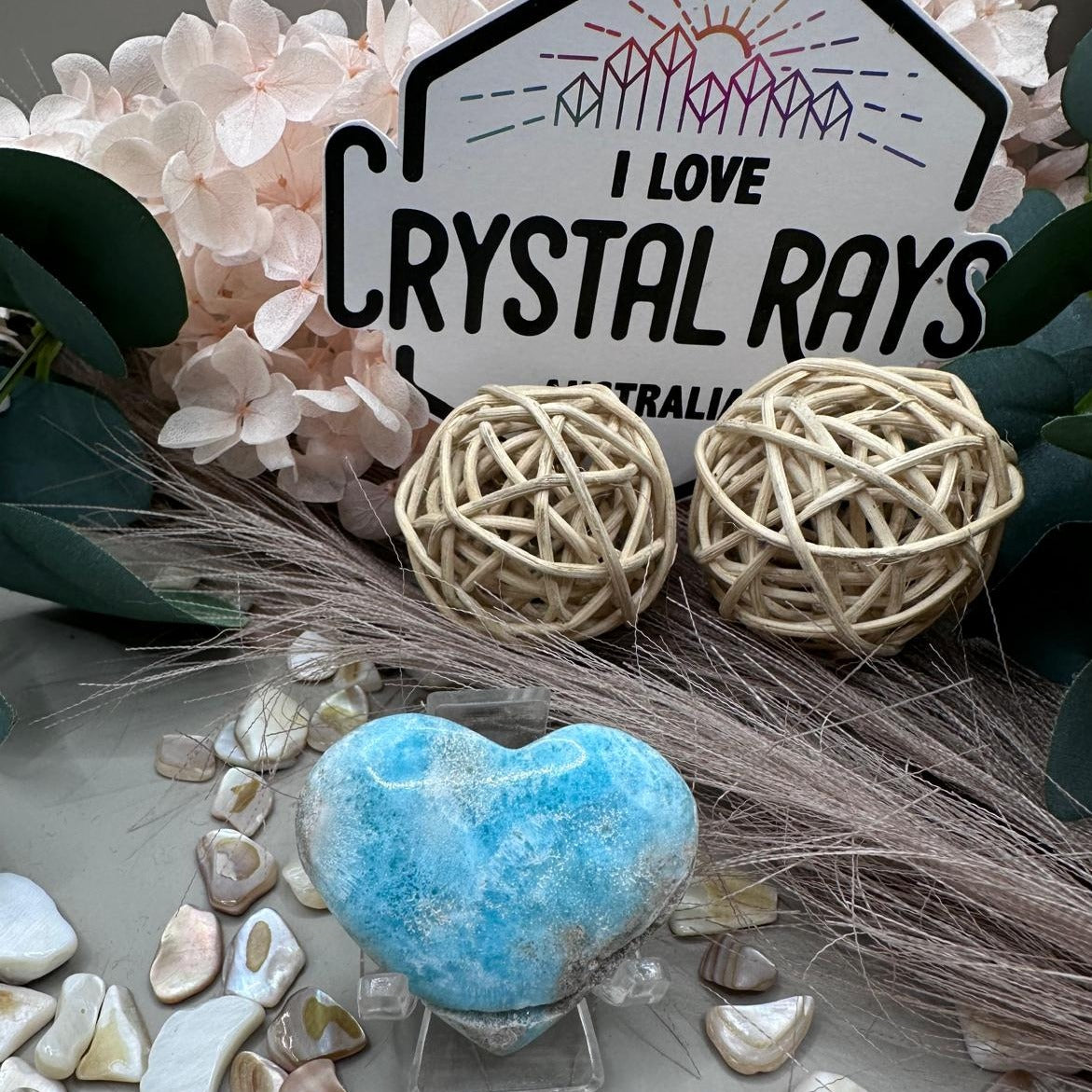 Blue Aragonite Heart
