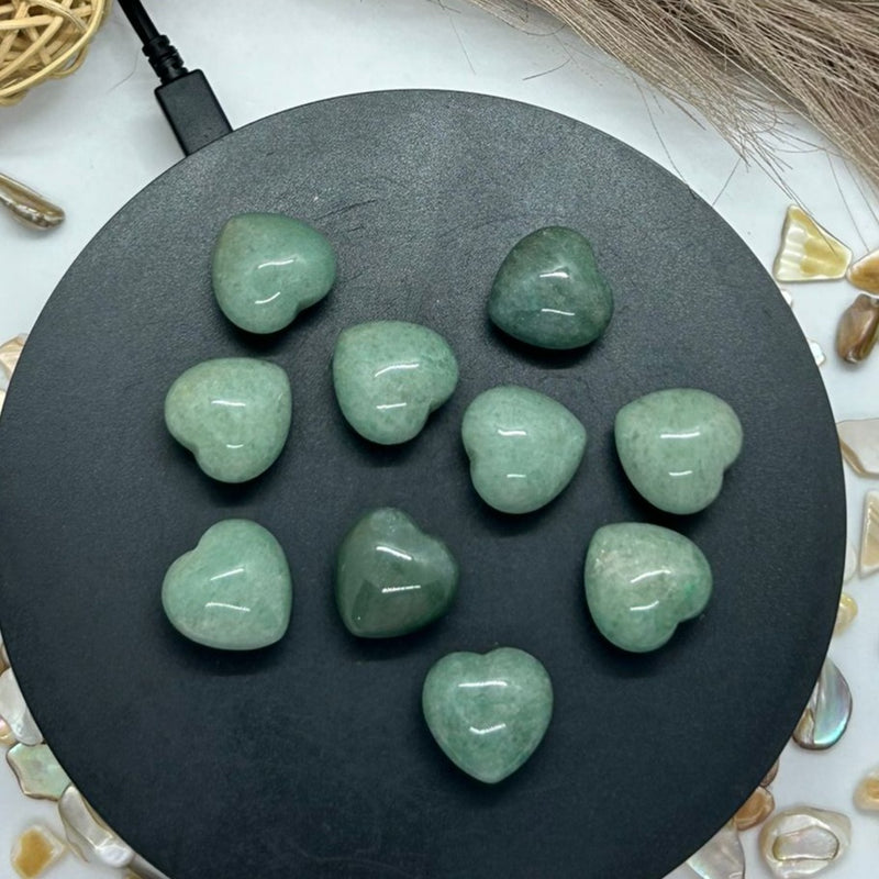 Aventurine Hearts ~ Small Carving