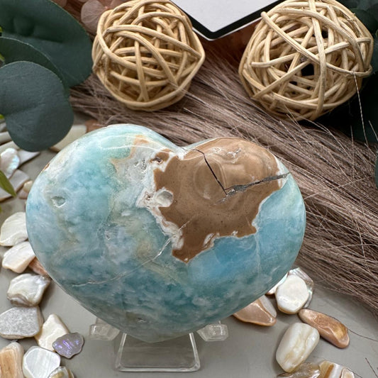 Blue Aragonite Heart