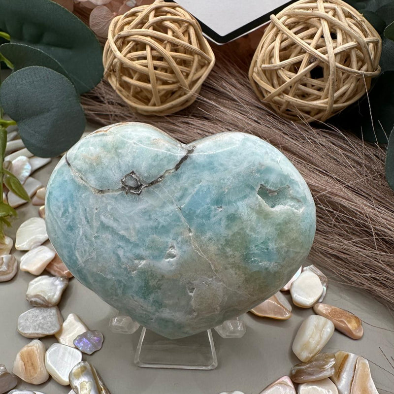 Blue Aragonite Heart (M)