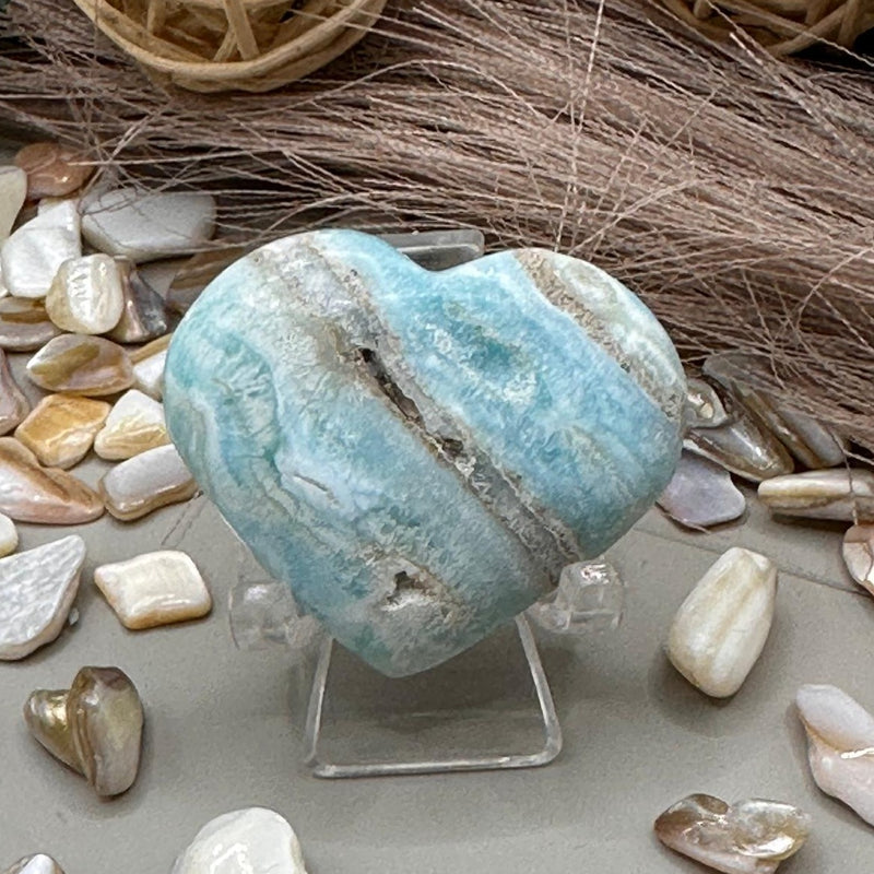 Blue Aragonite Heart (S)