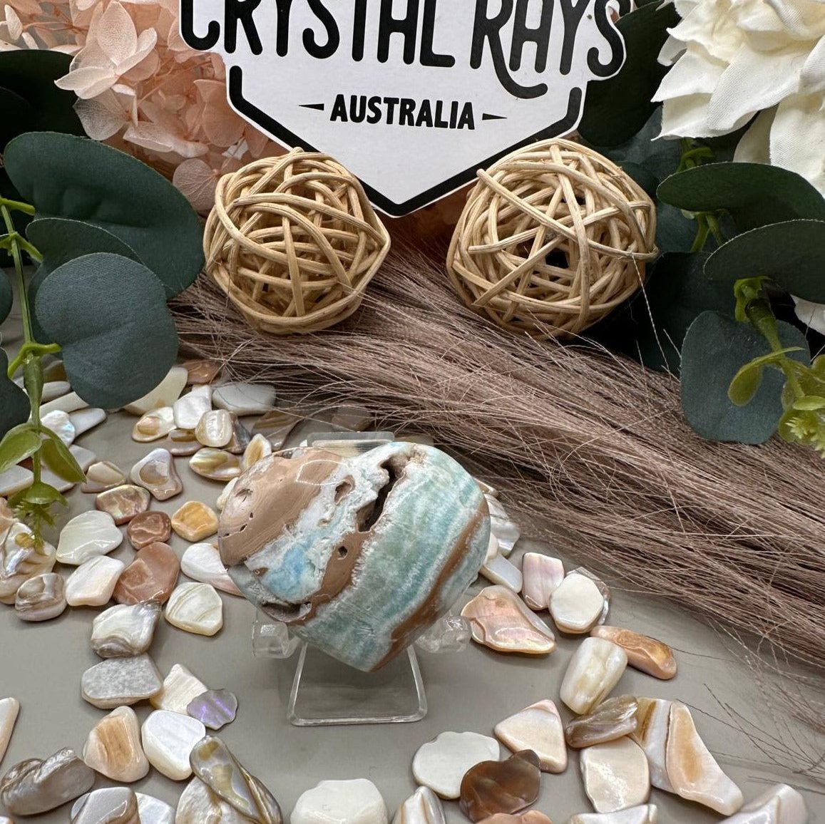 Blue Aragonite Heart