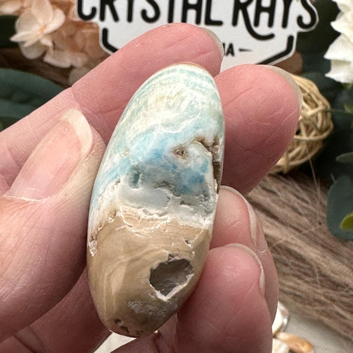 Blue Aragonite Heart